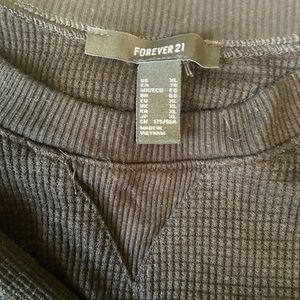 Forever 21 Black Ribbed Knit Top